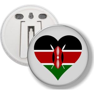 Button Met Clip - Hart Vlag Kenia