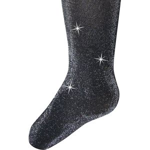 Ewers - Glitterpanty voor kinderen - lurex - zwart met zilveren glitters - 40 DEN - 122/128