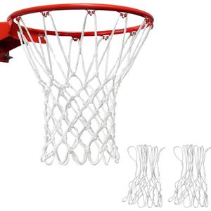 Basketbalnet set - geschikt voor binnen en buiten - 2 stuks - wit