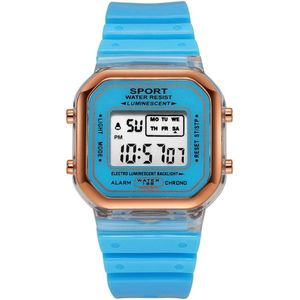 Color Digital Horloge - Blauw | Ø 36,5 mm | Siliconen | Fashion Favorite