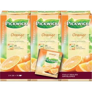 Thee pickwick orange 25x1.5gr | Omdoos a 3 pak x 25 stuk | 3 stuks