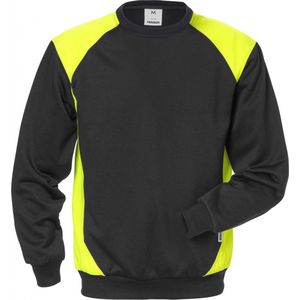 Fristads Sweatshirt 7148 Shv - Zwart/hi-vis geel - S