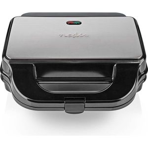 Nedis Multi grill - Grill / Sandwich / Waffle - 900 W - 28 x 15 cm - Automatische temperatuurregeling - Kunststof / Roestvrij Staal