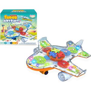Speelgoed vliegtuig - Super Aircraft Gear - met licht en geluid (incl. batterijen) 20CM