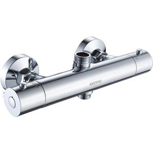 Thermostatische Douchekraan Bovenuitgang 3/4"" en Onderuitgang 1/2"" Chroom - Douchekolom Compatibel