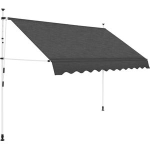 <p>Deze uittrekbare zonwering is ideaal voor gebruik voor het raam, op het terras, op het balkon of in de tuin. Het water- en vuilafstotende en uv- en weerbestendige zonnescherm is gemaakt van hoogwaardige polyester met een PU-coating. Het sterke stalen frame maakt de luifel robuust en duurzaam.</p>
<p>De eenvoudig te reinigen polyester luifel kan verwijderd en gewassen worden. Dit product kan niet alleen als een normale luifel worden gebruikt, maar kan ook worden gebruikt om het raam volledig te bedekken. Dankzij de handslinger is deze luifel uittrekbaar. De handslinger voor het in- en uittrekken van de luifel kan zowel links als rechts bevestigd worden. De hoogte en de hoek van de luifel kunnen ook worden aangepast.</p>
<p>De luifel is gemakkelijk te monteren. Deze luifel is de perfecte keuze voor je buitenruimte en kan handmatig worden bediend.</p>
<ul>
  <li>Kleur: antraciet</li>
  <li>Materiaal: stof met PU-coating en stalen frame</li>
  <li>Breedte: 250 cm</li>
  <li>Maximale uitschuiflengte: 120 cm</li>
  <li>Flexibele installatiehoogte: 200 - 300 cm</li>
  <li>Diameter ondersteunende stang: 16 mm</li>
  <li>Lengte van de handslinger: 125 cm</li>
  <li>Handbediend</li>
  <li>Water- en vuilafstotend</li>
  <li>Hoge lichtechtheid</li>
  <li>Materiaal: Polyester: 100%</li>
</ul>