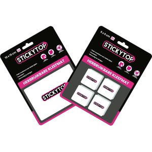 Stickytop ™ Combi-Deal! - 5x5cm + 10x15cm - Dubbelzijdige En Herbruikbare kleefmat -Beter Dan Nano Tape Herbruikbare Kleefmat - Gadgets voor mannen en vrouwen - Ook leuk als cadeau - Wit