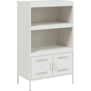 vidaXL - Hoge - kast - 68x39x113 - cm - staal - wit