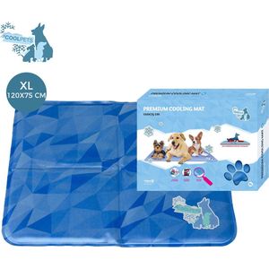 CoolPets Premium Koelmat – 120 x 75 cm – Maat XL - Koelmat hond – Hondenmat voor verkoeling – Anti-slip mat – Non flow coolgel - Koelmat voor lang gebruik