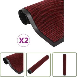 The Living Store Droogloopmat - Rood - 120 x 180 cm - Flexibel en Duurzaam - Anti-slip mat
