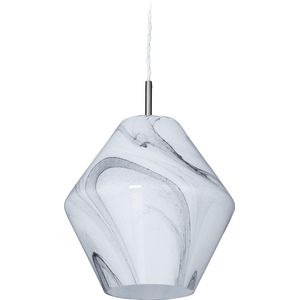 relaxdays hanglamp marmer look - keukenlamp - pendellamp - plafondlamp - lampenkap glas