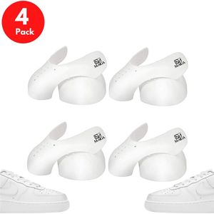 M-AIGA - 4 Pack -  Anti crease - Wit - (S) (Maat 35 t/m 39) - Crease Protector - Anti Kreuk - Sneaker Bescherming - Sneaker Shield - Shoeshield - Anti Rimpel - Schoen Bescherming - SchoenSchild - Sneakershields - Anti kreuk sneaker - Force Shield