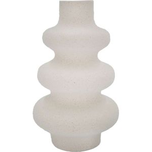 Intirilife Keramische Vaas in Wit - 14.5 x 21.5 cm - Spiraalvaas, decoratieve vaas, ideaal voor bloemen, pampasgras en gedroogde bloemen