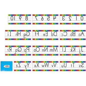 Alfabet Prikbord Klas - Interactief Leren Wanddecoraties Set Nummerposters-Kleurrijke Alfabet-Wandkaart .