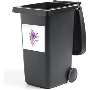Container sticker Pauwenveren - Paars - Glitter - 40x40 cm - Kliko sticker