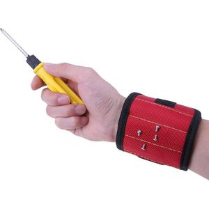 Magnetische klus armband  - polsband met klittenband - Houdt schroeven, spijkers etc bij de hand
