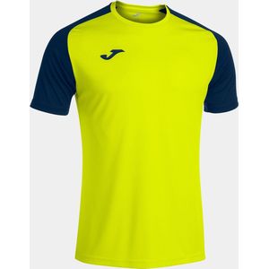 Joma Academy IV Shirt Korte Mouw Heren - Fluogeel / Marine | Maat: 2XL-3XL