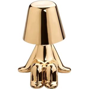 Luxus Draadloze Tafellamp Oplaadbaar Bins Brother - Goud - Mr Who - Decoratieve Tafellamp - Nachtlamp - Tafellamp slaapkamer - Bureaulamp - LED - Touch - Dimbaar - Draadloos - Op batterijen