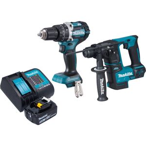 Makita DLX 2278 ST1 accukit + DHP 484 klopboormachine 54 Nm + DHR 171 klopboormachine 1.2 J + 1x oplaadbare accu 5.0 Ah + lader