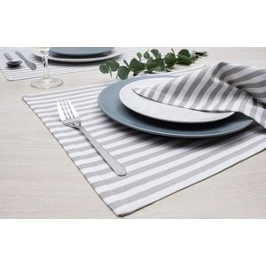 Servetten 8 stuks grijs/wit gestreept (kleur en design naar keuze) 45 x 45 cm - stoffen servet van 100% katoen in Scandinavische landhuisstijl