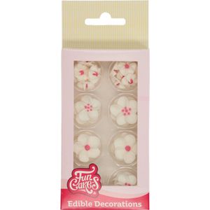 FunCakes Suikerdecoraties - Bloesemmix Wit/Roze - 32 Stuks - Eetbare Taartdecoratie