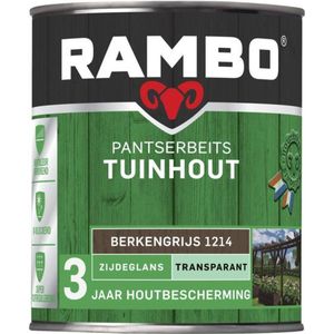 Rambo Pantserbeits Tuinhout Zijdeglans Transparant Berkengrijs 1214 - 0.75L -