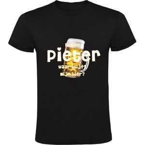 Ik ben Pieter, waar blijft mijn bier Heren T-shirt - cafe - kroeg - feest - festival - zuipen - drank - alcohol