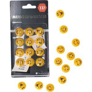 Smiley magneten | Memo magneten | Emoticons | Koelkast magneet | 12 stuks