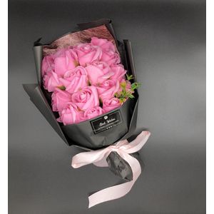 Zeep Rozen Bouquet Donker ROZE 30CM | Flower | Rozen |Zeeprozen | Bloemen| Decoratie |Geschenk |Valentijnsdag |Moederdag |Bruiloft | Cadeau |Vrouw cadeau | Giftbox | Verjaardagscadeau | Surprise | Verwen | Cadeau | Jubilea | Kerst