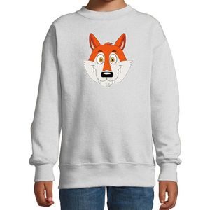 Cartoon vos trui grijs voor jongens en meisjes - Kinderkleding / dieren sweaters kinderen 98/104