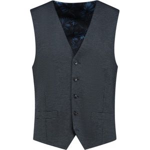 Gents - Gilet miniruit blauw-grijs - Maat 54