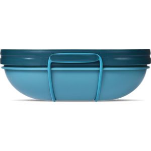 Saladeschaal met Deksel 1,1L Recycled Plastic - Blauw