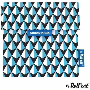 Roll'Eat Snack'n'Go Herbruikbaar Boterhamzakje - Tiles Blue