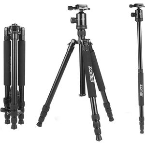 Professioneel DSLR Camerastatief - Universeel Fotostatief voor Fotografie – Aluminium Tripod Zwart 168CM