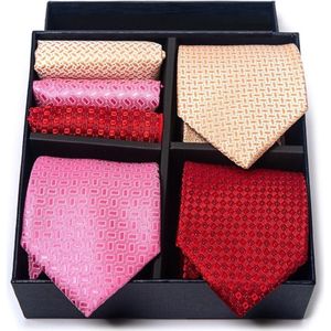 3 stuks 100% zijden stropdassen en pochetten in een geschenkdoos | luxe doos - giftbox - cadeau