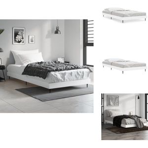 vidaXL Bedframe - Bedframes - Slaapkamermeubel - Slaapmeubel - Bedframe bewerkt hout wit 90x190 cm