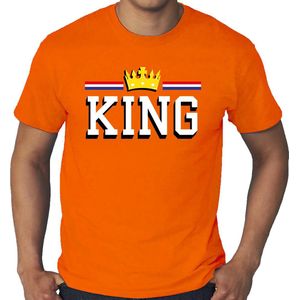 Grote maten Koningsdag t-shirt King - oranje - heren - koningsdag outfit / shirts XXXL