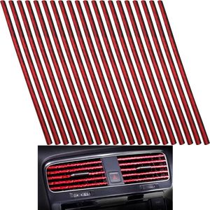 Auto Beluchtingsstrip 20 Stuks 20 cm - Stijl Strepen Decoratie Interieur - Rood Knapperig IJs