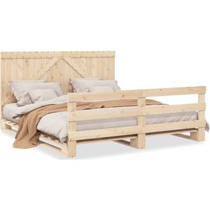 vidaXL - Bedframe - met - hoofdbord - massief - grenenhout - 180x200 - cm