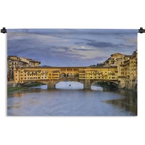 Wandkleed Florence  - Ponte Vecchio in Florence Wandkleed katoen 150x100 cm - Wandtapijt met foto