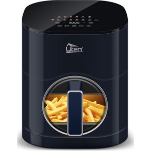 Uten Airfryer XXL 200E - Dual Blaze Technologie - Hetelucht friteuse - 5.5 liter - 14 programma's - 40ºC tot 200ºC - PFAS vrij - 2000W - Rond Venster - Saffier Blauw