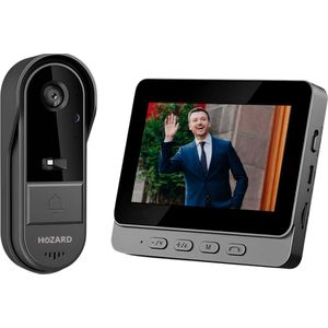 Hozard® Deurbel met camera – Video Deurbel – 4,3 inch IPS-Scherm