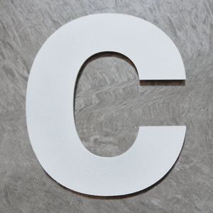 Logixbox - Huisletter - c - NIET Boren, Maar Plakken - 3M Sticker - Hoogte: 12cm - Kleur: Wit - Type wit/120/Bold/nr. c