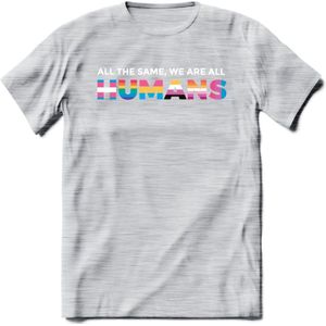 All The Same | Pride T-Shirt | Grappig LHBTIQ+ / LGBTQ / Gay / Homo / Lesbi Cadeau Shirt | Dames - Heren - Unisex | Tshirt Kleding Kado | - Licht Grijs - Gemaleerd - L