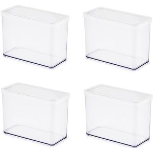 Set van 4 voorraadbussen voor droge voeding pasta rijst meel Rotho LOFT 2,1 L