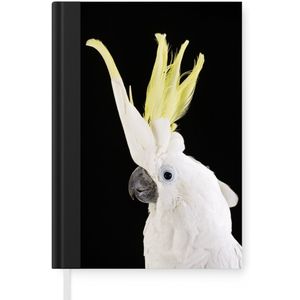 Notitieboek - Schrijfboek - Een kaketoe met een gele kuif - Notitieboekje klein - A5 formaat - Schrijfblok
