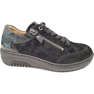 Hartjes Zwarte Suede Dames Sneakers - Zwart - 40