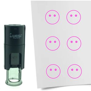 CombiCraft Stempel Smiley niet aanwezig 10mm rond - Roze inkt