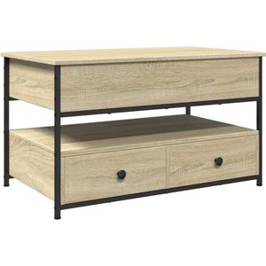 vidaXL-Salontafel-85x50x50-cm-bewerkt-hout-en-metaal-sonoma-eikenkleur