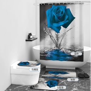 Floraweg Douchegordijn,Shower Curtain,badgordijn,badkamergordijn,Zonnebloem, roos,-topkwaliteit - digitale printen -Anti Schimmel - Inclusief 12 ringen -met 12 stuks douchegordijnhaken – Waterdicht -Wasbaar- Polyester - 180x200 cm